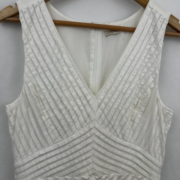 J Crew Women's Cotton White Sleeveless Dress With Lining No Size Tag -Size S - Picture 2 of 6